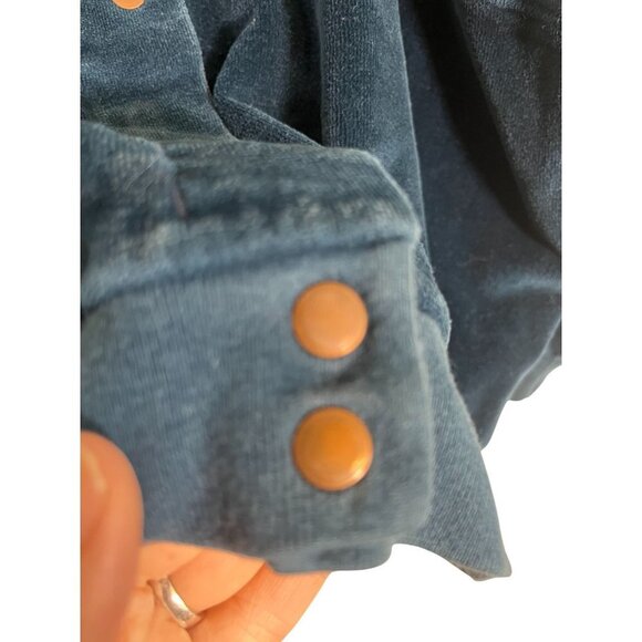 Boundary Waters Jacket Women L Blue Crew Snap Floral Retro Festival Boho Paisley - Picture 5 of 12